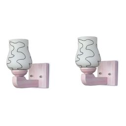 1ST TIME Black & White 2 Pieces Printed Glass Contemporary Cylinder Shaped Wall Lamps-picture-46