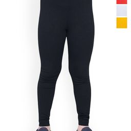 FRENCH KLEIDER Girls Pack Of 4 Mid-Rise Churidar-Length Leggings-picture-31