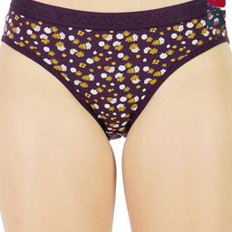 LADYLAND Pack Of 3 Printed Hipster Briefs LD0090-BROWN+TEAL+MAROON-S-picture-5