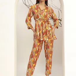 Bani Women Multi Color Floral Printed Caller Neck Casual Tunic With Trouser Co-Ords Set-picture-15