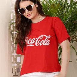 69 FASHION STREET Women Coca-Cola Print Typography T-shirt-image-48