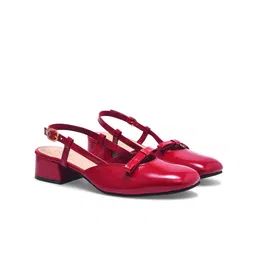 Street Style Store PU Block Mules with Bows image 3