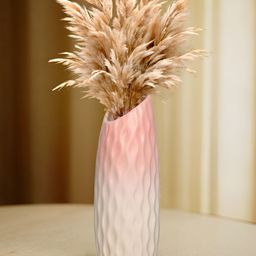 Myntra Elegant Homes Pink & White Textured Ceramic Ombre FlowerVases-52