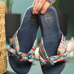GLAM STORY Women Printed Open Toe Flats with Bows-35
