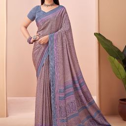 Pandadi Saree Geometric Printed Sarees With Unstitched Blouse Piece-picture-4