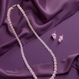KASHVI PEARLS AND JEWELLERS Brass Silver-Plated Jewellery Set-image-124