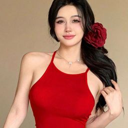 Istyle Can Women Ribbed Shoulder Straps Tank Crop Top-image-97