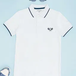 Pantaloons Junior Boys Solid Polo Collar Cotton T-shirt-10