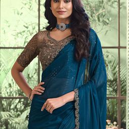 Anouk Embellished Embroidered Poly Georgette Saree-image-6