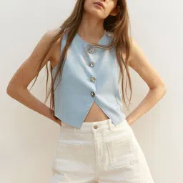 H&M Cropped Jersey Waistcoat-16