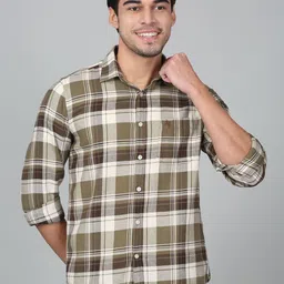 Cantabil Men Original Tartan Checks Opaque Checked Casual Shirt-image-79