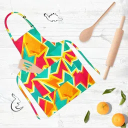 ArtzFolio Blue & Yellow Printed Cotton Aprons-image-99