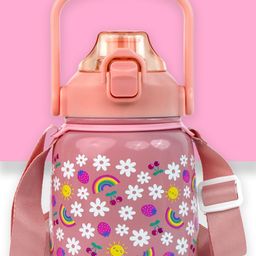 Little Surprise Box LLP Pink & White Single Stainless Steel Printed Single Wall Vacuum Water Bottle-28