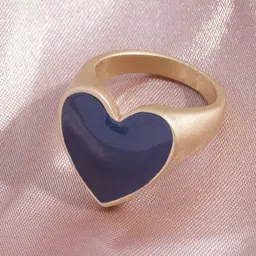 Arzonai Gold Silver Drop Nectarine Heart Ring-image-19