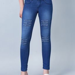 Texco Women Comfort Slim Fit Low-Rise Low Distress Heavy Fade Stretchable Jeans-image-84