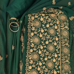 SHADOW & SAINING Floral Embroidered Organza Unstitched Dress Material-image-43