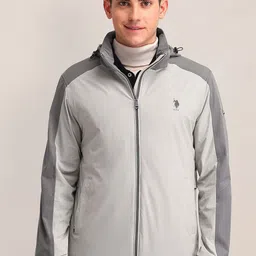 U.S. Polo Assn. Men Hooded Colourblocked Casual Sporty Jacket-picture-32