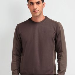 Arrow Men Brand Logo Self Design Cotton Sweatshirt-image-14
