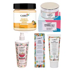 CARET ORGANIC Set Of 4 Face Pack-100g, Face Wash & Body Lotion- 100 ml Each & Cream- 50 ml-51