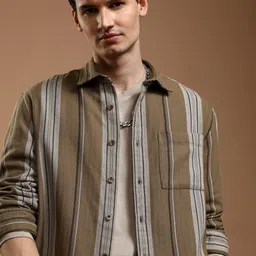 HIGHLANDER Men Opaque Striped Casual Shirt-picture-11