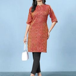 JIVORA Ethnic Motifs Printed Pure Silk Kurti-picture-3