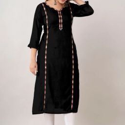 Women Geometric Print Cotton Rayon Straight Kurta-image-35