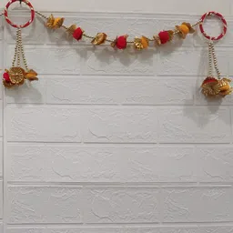 Nutts Red & Yellow Pompom Bangle Bandhanwar Festive Decor-1