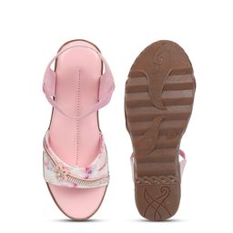 BAESD Girls Ankle Loop Open Toe Flats With Western - Embellished image 5