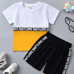 BAESD Unisex Kids Colourblocked T-shirt with Shorts-41