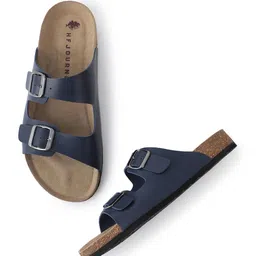 HF JOURNEY Men Regular Width Buckle Detail Leather Comfort cork Sandals-picture-21
