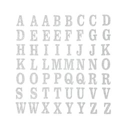Comet Busters Grey & White Printed Self-Adhesive Uppercase Glitter Alphabet Stickers-25