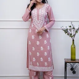 MILAAV Women Woven Design Embroidered Anarkali Kurta with Trousers-picture-2