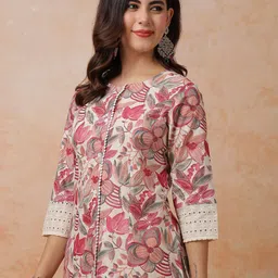 Anouk Women Floral Printed Thread Work Kurta-image-15