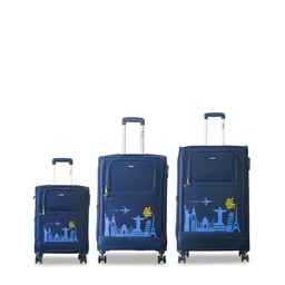 Timus Set Of 3 Salsa Plus Soft Luggage Printed Trolley Bag-4