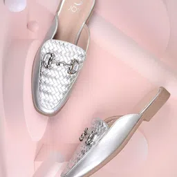 Jove Women Woven Design Mules-image-58