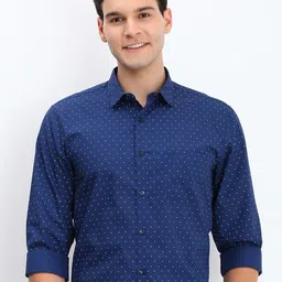 Allen Solly Men Spread Collar Micro Ditsy Printed Cotton Slim Fit Formal Shirt-image-29