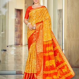 Munir Floral Printed Zari Pure Cotton Saree-image-65
