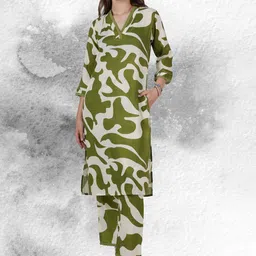 NEYSA Abstract Printed V-Neck Pure Cotton Tunic And Palazzo-10