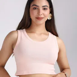 Mlada Round Neck Regular Fit Sleeveless Cotton Ribbed Top-image-32