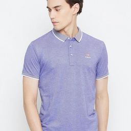 Duke Men Solid Polo Collar Cotton Slim Fit T-shirt-image-44
