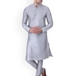 Sadree Men Regular Dupion Silk Kurta with Pyjamas-image-64