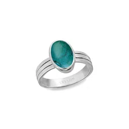 GenZcomplex Silver-Plated Brass Turquoise Finger Ring-image-96