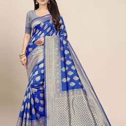 AMRUTKALA SAREES Ethnic Motifs Woven Design Zari Banarasi Saree-image-92