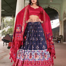 APNISHA Printed Ready to Wear Lehenga & Unstitched Blouse With Dupatta-picture-11