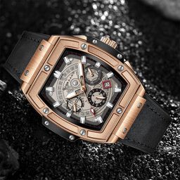 giordano Multifunction Watch - with Day, Date, and 24-Hour Sub-Dials” | Water Resistant Square dial Unique Design Wrist Watch for Men | Best Gift for Males image 3
