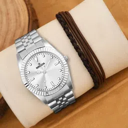 WROGN Men Analog Watch & Leather Bracelet Gift Set-42