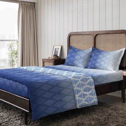 The Happy Pod Ombre Bliss Blue & White Geometric Summer Single Bed Dohar-picture-35