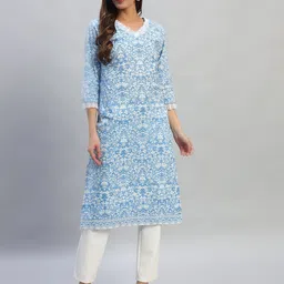 Cantabil Printed Pure Cotton Straight Kurta-picture-37