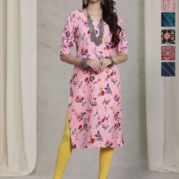 7Threads Women Pack Of 6 Floral Printed Kurta-image-66