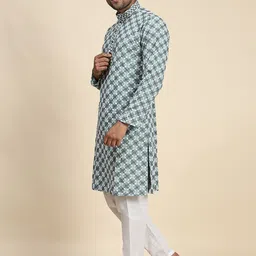 Pro-Ethic STYLE DEVELOPER Men Embroidered Regular Thread Work Pure Cotton Kurta with Pyjamas image 4